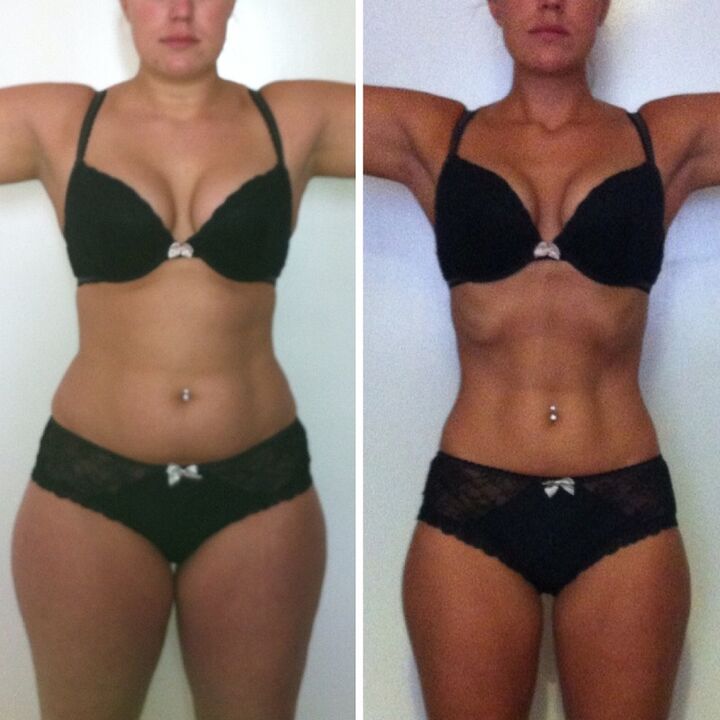 Rezultati i humbjes së peshës së një vajze në një javë me ndihmën e dietës dhe stërvitjes
